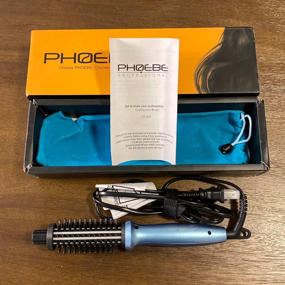 Open Box Phoebe Professional Curling Iron Brush LM-226